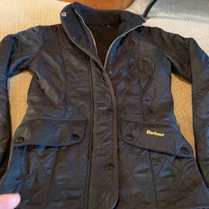 Black Barbour puff jacket